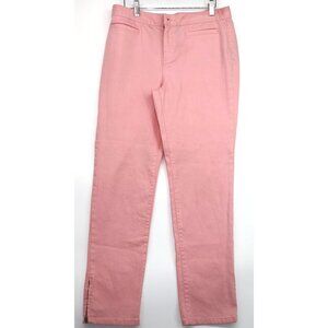 Y2K Ralph Lauren Womens Pink Cotton Stretch Pants Flat Front Size 6 Barbiecore